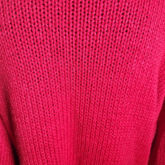 VINTAGE WESTERN FRINGE BOHO RED LONG CARDIGAN - Picture 7 of 10